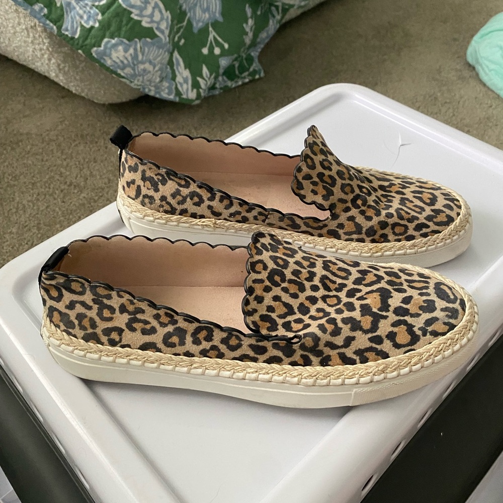 Kate Spade Tan and Black Espadrille Loafers